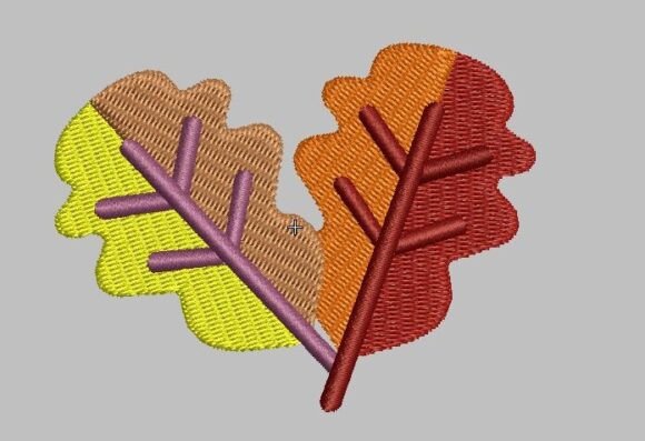 Review: Autumn Two Leaf Embroidery Design for Sweatshirts