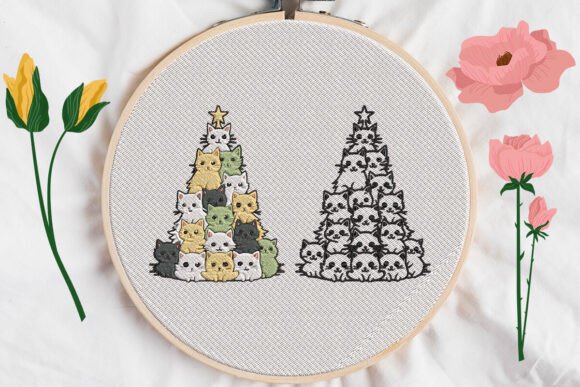 Review: Christmas Tree Made of Cats Embroidery