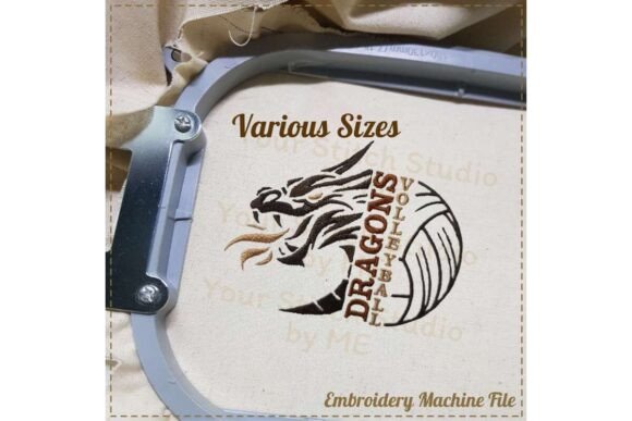 Review: Dragon Volleyball Embroidery Design for Crafters