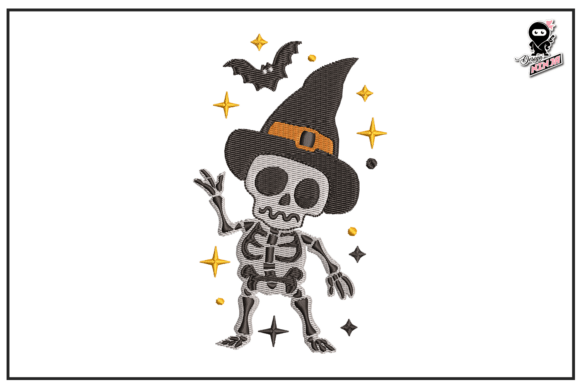 Review: Funny Halloween Skeleton Embroidery for Merch