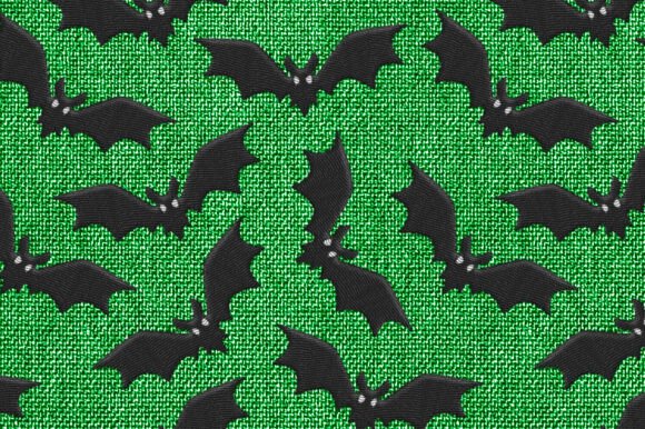 Review: Halloween Embroidery Bats Green Pattern