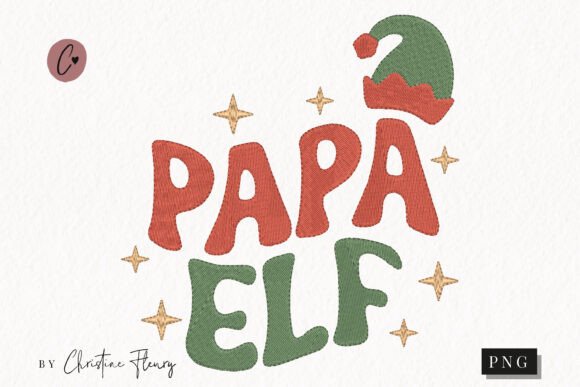 Reviewing Faux Embroidery Papa Elf PNG for Merch