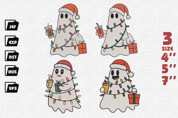 Reviewing Set of 4 Boo Christmas Embroidery for Holiday Sales